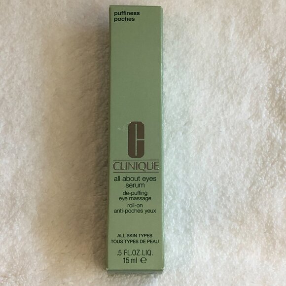 NWT Clinique All About Eye Serum De-Puffing Eye Massage 15ml/0.5oz - Picture 2 of 9